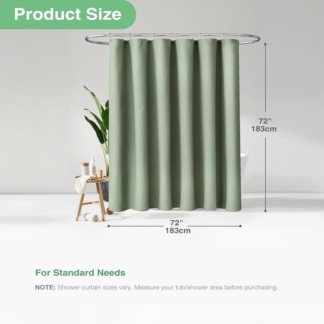 Thumbnail 6 de Dynamene Sage Green Shower Curtain 72x72