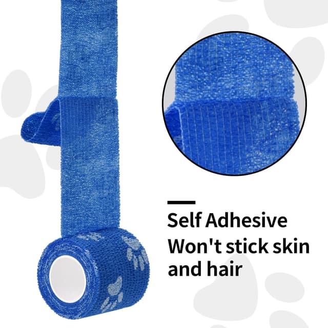 Detalle de 12 Stück selbstklebende Bandage für Hund & andere Haustiere – Vet Wrap Pet Kohäsivverband