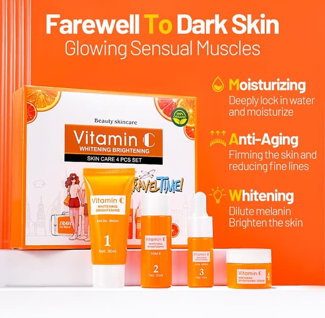 Detalle de Skin Care Kit Viso per donna: cofanetto detergere e idratare con Vitamina C