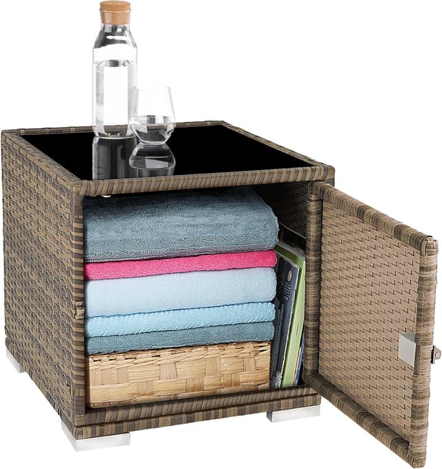 Thumbnail 3 de tectake® Set 2 tumbonas ratán con mesa