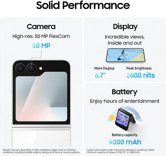 Detalle de Samsung Galaxy Z Flip7 FE 256GB phone