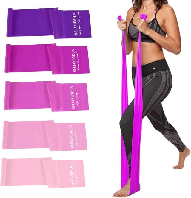 Thumbnail 6 de Lianjindun 5-Pack Latex-Free Resistance Bands (5 Levels, Pilates & Therapy Flex Bands)