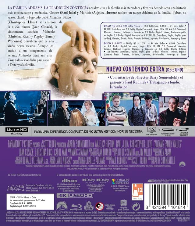 Detalle 2 de Divisa HV La Familia Addams 4K