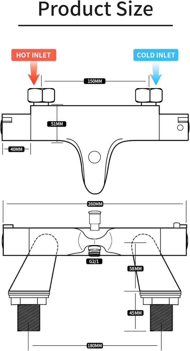 Detalle de MORADO thermostatic bath shower mixer tap with temperature control (solid brass, chrome finish) – bathtub mounted