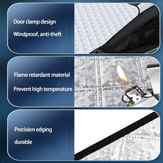 Detalle de BOOSHMall Windschutzscheibenabdeckung faltbar (150 x 100 cm) gegen Frost, Schnee, Sonne und UV