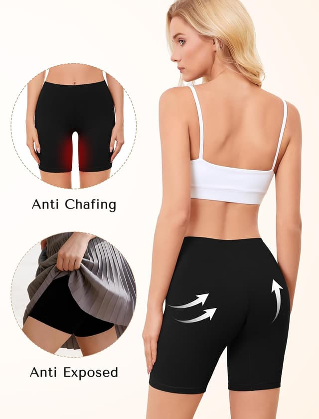 Detalle de VOENXE Cotton Shorts for Women (Boxers/Anti‑Chafing Boyshorts) – 4 Pack