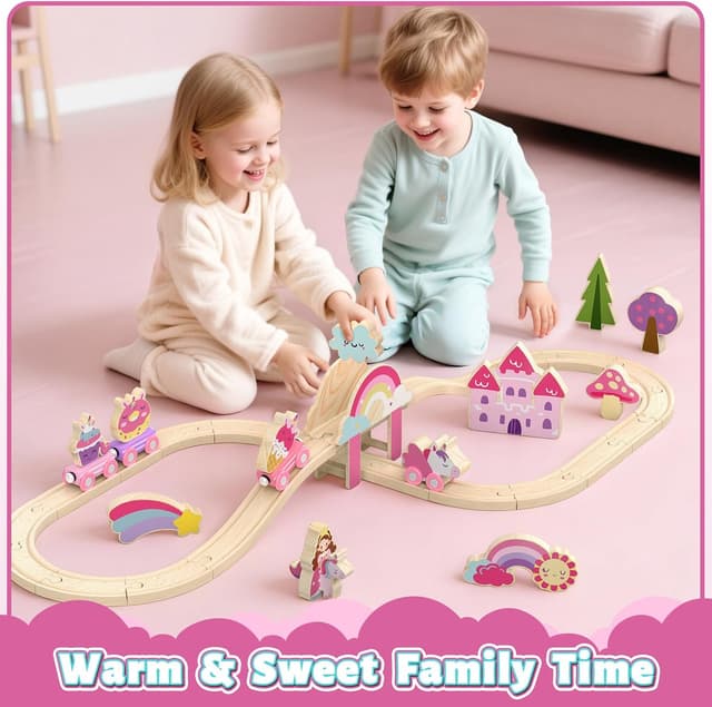 Thumbnail 4 de Lehoo Castle Unicorn Wooden Train Set for Ages 3–6 🚂