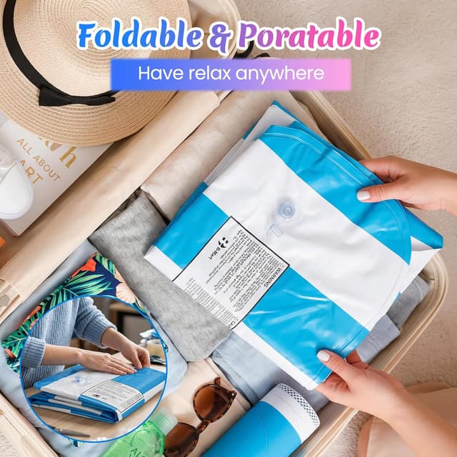 Thumbnail 6 de Cadoal 2 Pack Lilo Pool Inflatables 4-in-1 Water Hammock Set with Drink Holders and Air Pump