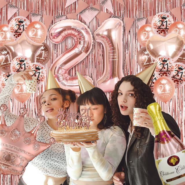 Thumbnail 2 de VICTERR Rose Gold 21st Birthday Decorations