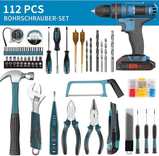 Detalle de Bogseth 21V Akkuschrauber Set mit 45 Nm