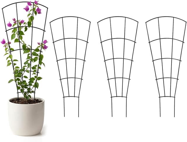 Detalle de Thealyn 4 Pack 60cm (24") Metal Plant Trellis for Pots & Garden Beds
