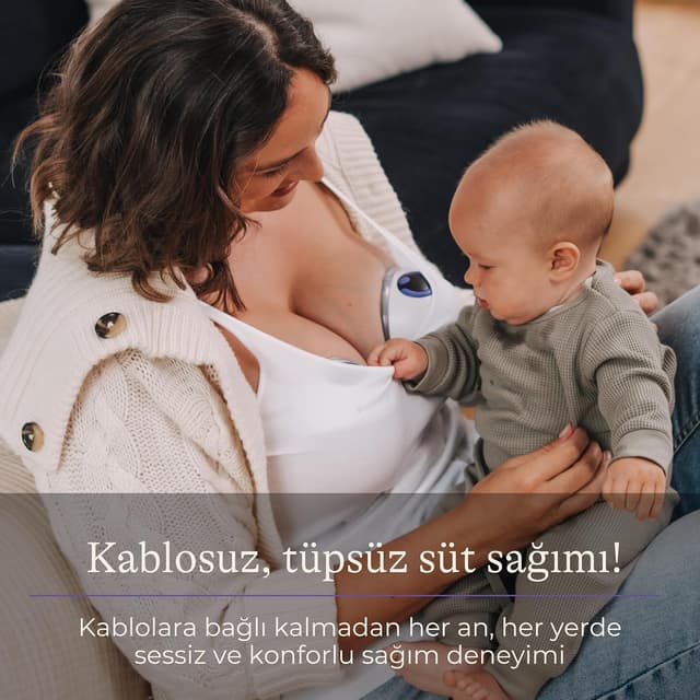 Detalle 2 de Lansinoh Tire-lait mains-libres Double discret sans fil : 4 modes, 9 niveaux et écran LED