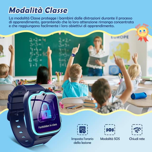 Thumbnail 6 de Baolubao 4G Smartwatch Bambini da 1,75" con GPS, videochiamate e pulsante SOS