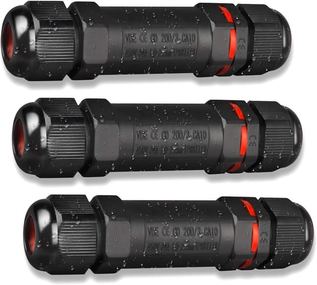 Detalle de AmzKoi Kabelverbinder IP68 3-Polig 13 mm