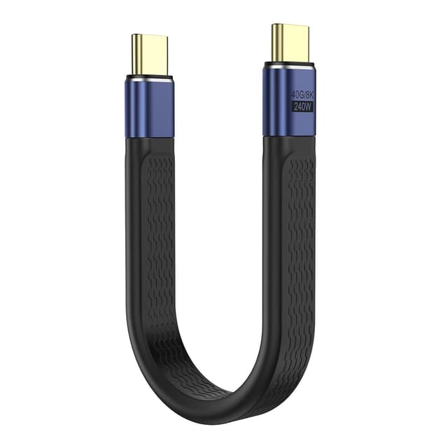 Detalle de MoKo Short USB-C Cable 5 inch (USB4/Thunderbolt 4 compatible) – 40Gbps, 240W, 8K@60Hz