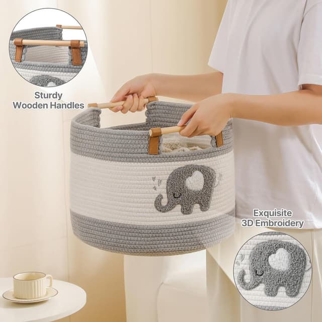 Thumbnail 5 de Aufbewahrungskorb aus Baumwollseil kleiner Elefant 17L
