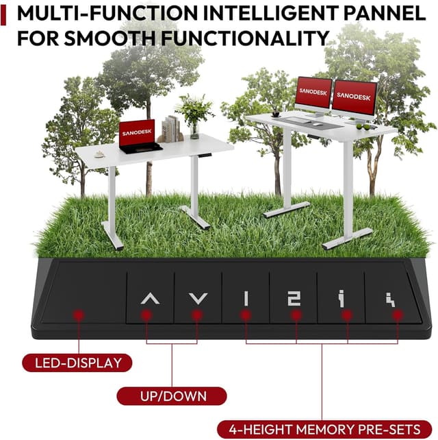 Detalle de SANODESK QS1+ 140×60 Electric Standing Desk