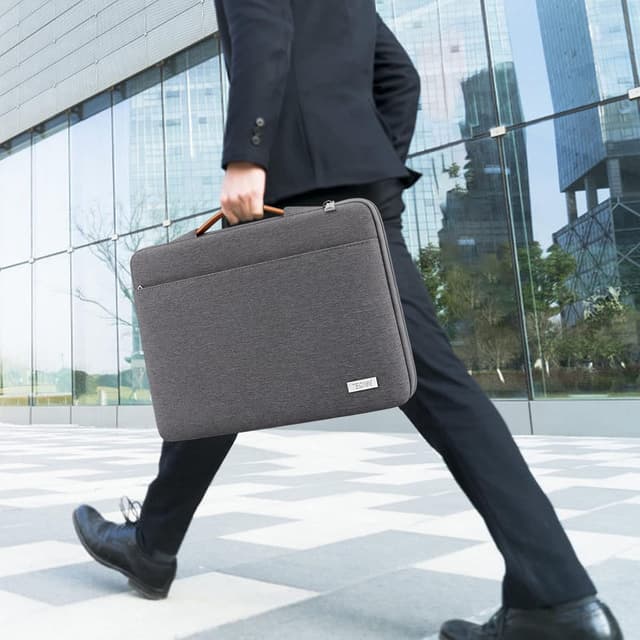 Detalle de TECOOL 16 Zoll Laptoptasche für 16" Notebooks & MacBook Pro 16 (wasserdicht, dunkelgrau)