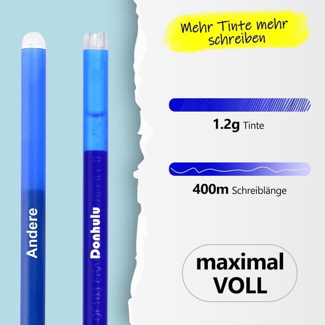 Thumbnail 2 de Donluhu 0,7 mm radierbare Ersatzminen 400m Blau