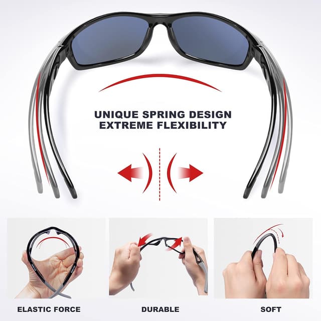 Detalle 2 de RIVBOS Sonnenbrille für Fahrrad & Sport RB832 – polarisierte TR90-Sportbrille mit UV400