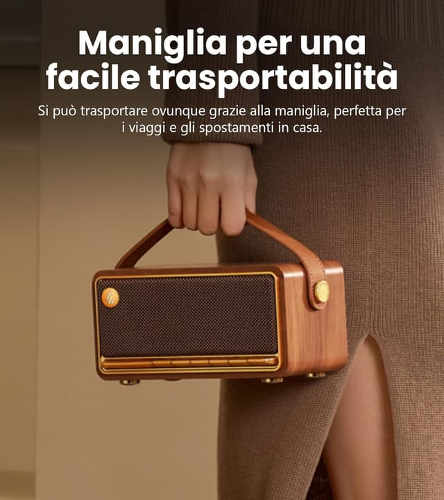 Detalle 2 de Edifier MP330 altoparlante Bluetooth portatile 40W RMS, audio ad alta risoluzione e multipoint (marrone)