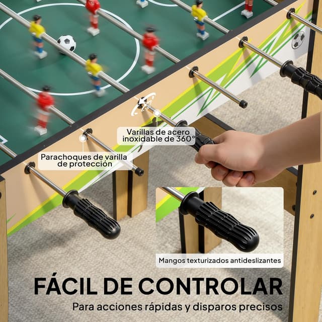Thumbnail 3 de SPORTNOW Futbolín de Madera para Niños 75x66x75 cm