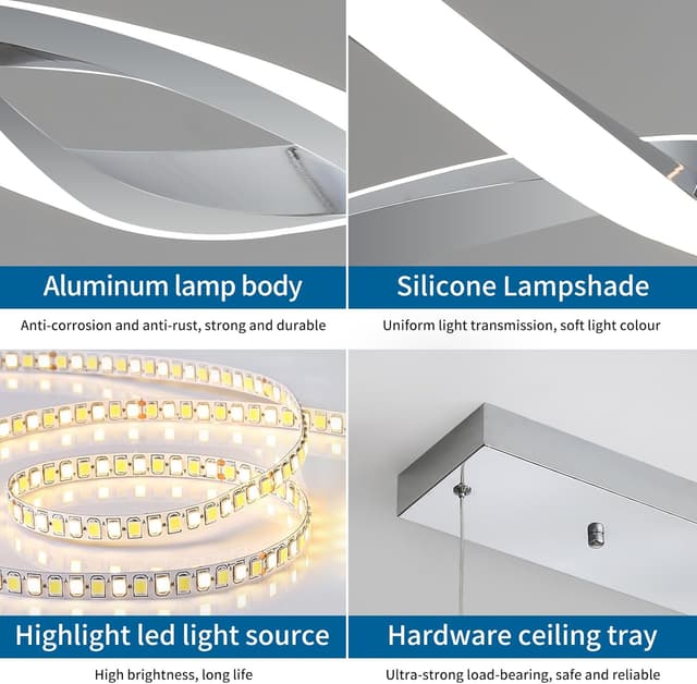 Detalle 2 de Mikeru LED Pendelleuchte 120 cm dimmbar