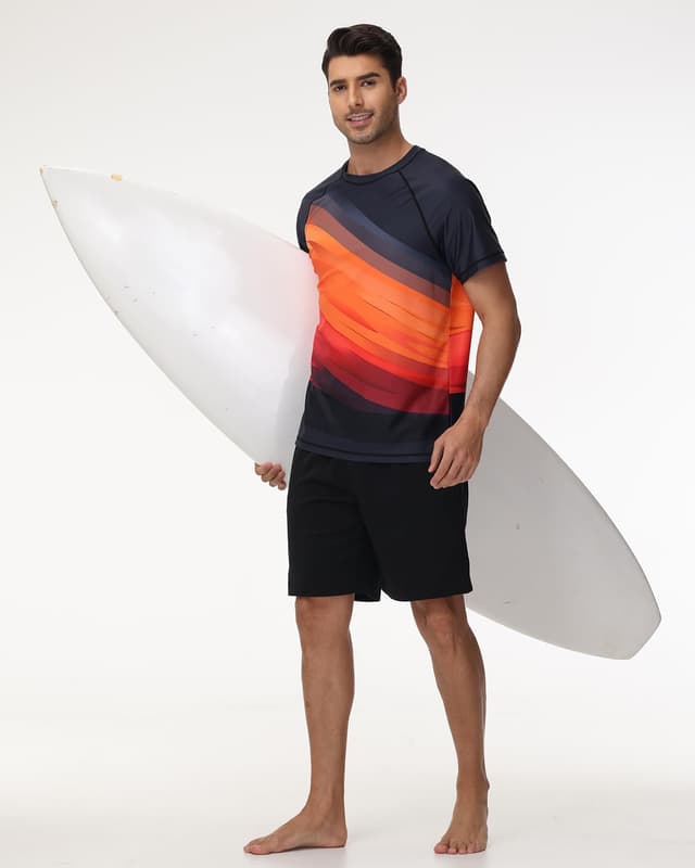 Detalle 2 de VAYAGER Hauts de bain anti-UV UPF 50+ manches courtes pour homme – séchage rapide, coupe décontractée