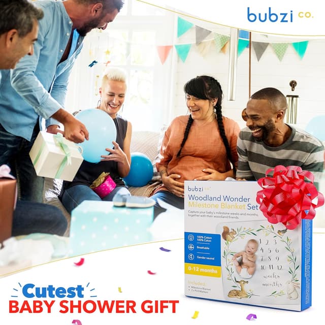 Thumbnail 6 de Baby Milestone Blanket โ Soft Woodland Photo Blanket for Baby ๐ถ