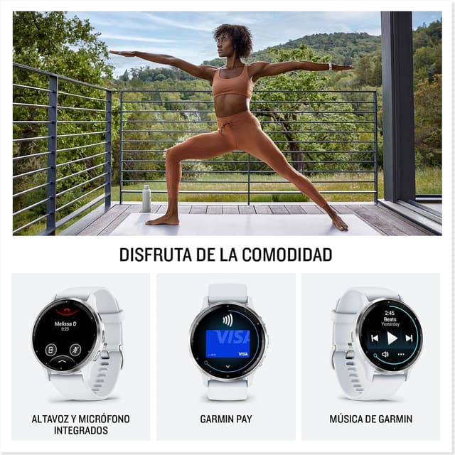 Detalle 2 de Garmin Venu 3S Rosa Gold — Smartwatch AMOLED y GPS