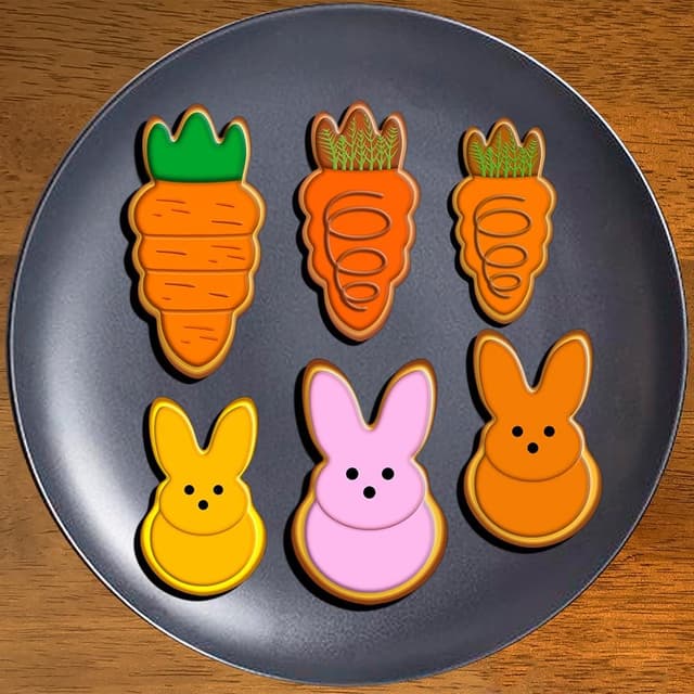 Detalle 2 de 18-Piece Stainless Steel Easter Cookie Cutter Set (Bunny, Bunny Face, Rabbit, Egg, Chick, Carrot)