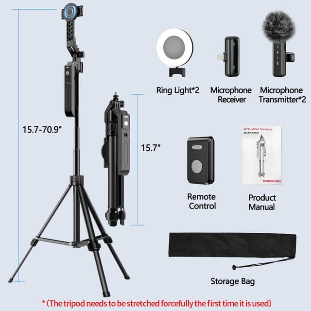 Detalle 2 de yAyusi Kit de Videoblog con Luz, Micrófono y Seguimiento