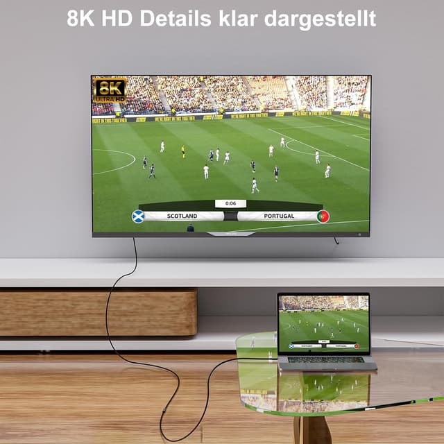 Detalle de EUDOBEL USB-C Verlängerungskabel 2 m (USB 4 / Thunderbolt 4) bis 40 Gbit/s, 8K@60 Hz, bis 240 W PD 3.1