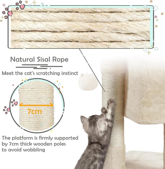 Thumbnail 6 de Yaheetech Cat Tree Tower 52 cm Top