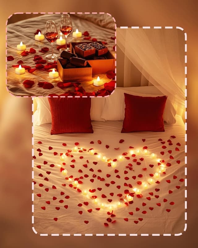 Thumbnail 3 de Homemory 2000 rose petals with 24 LED tealights 🌹