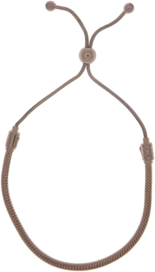 Detalle de PANDORA Moments Schlangen-Gliederarmband mit Schiebeverschluss in Roségold (28 cm) und Cubic Zirkonia