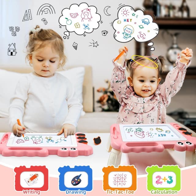 Detalle de AiTuiTui Dinosaurier-Magnettafel mit abnehmbaren Beinen – Zaubertafel-Reisespielzeug fürs Zeichnen ab 3 Jahren