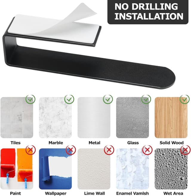 Thumbnail 3 de BillyBath Portasciugamani Bagno Nero 20 cm