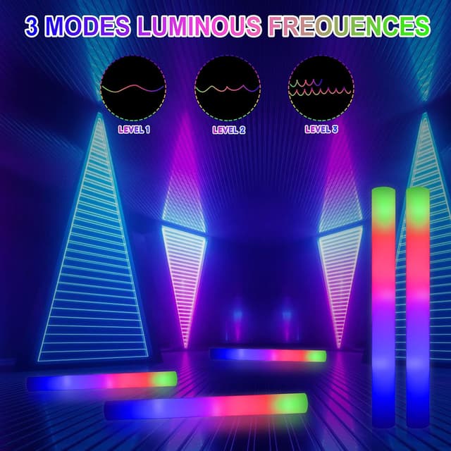 Thumbnail 1 de YYYuYong 68pcs LED Foam Glow Sticks