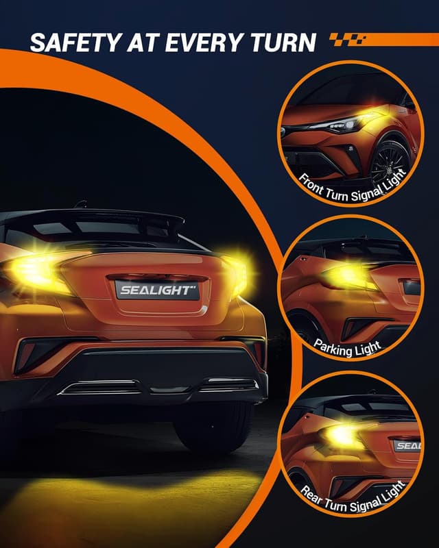 Detalle 2 de SEALIGHT 3156 3157 Amber LED Turn Signal Bulb 2pc