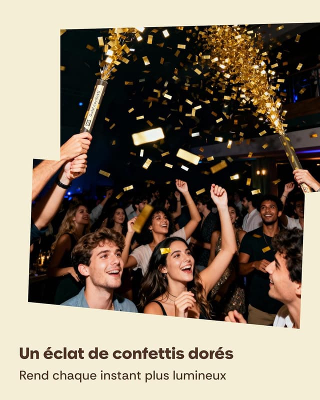 Thumbnail 1 de Partyjoker 10 Canons à Confettis Dorés