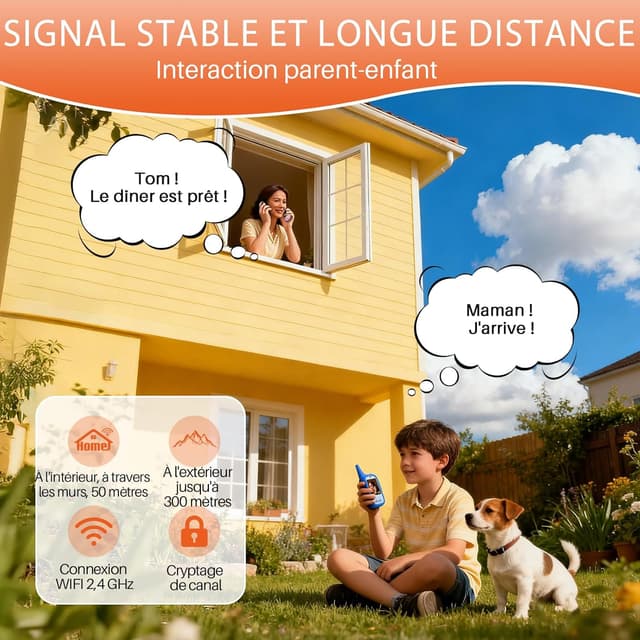 Detalle de FUNYKICH Talkies-Walkies vidéo enfants écran IPS 2 pouces (lot de 2) rechargeable USB-C, portée jusqu’à 350 m