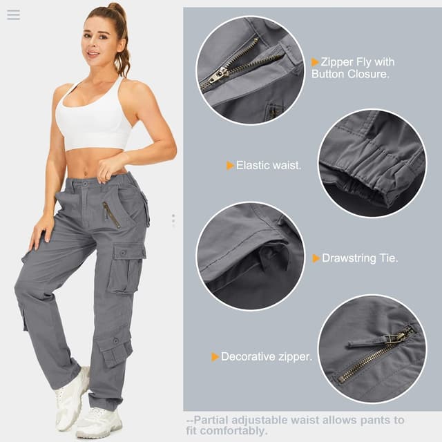 Thumbnail 3 de Alfiudad Women’s Cargo Pants with Pockets — Ripstop Hiking Combat Work Trousers