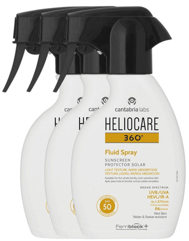 Imagen de Heliocare 360 Fluid Spray SPF50 - Protección Solar 3x250 ml ☀️ en OfertitasTOP