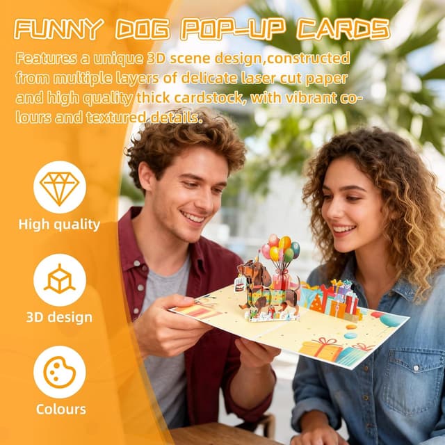 Thumbnail 4 de Glückwunschkarte Hund 3D Pop Up 19,9 cm