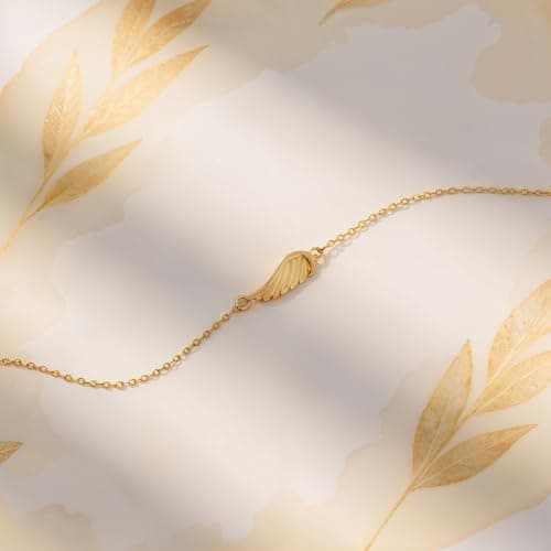 Detalle de Sofia Milani Pulsera para mujer en plata de ley 925 con chapado en oro y colgante de ala (B0360)