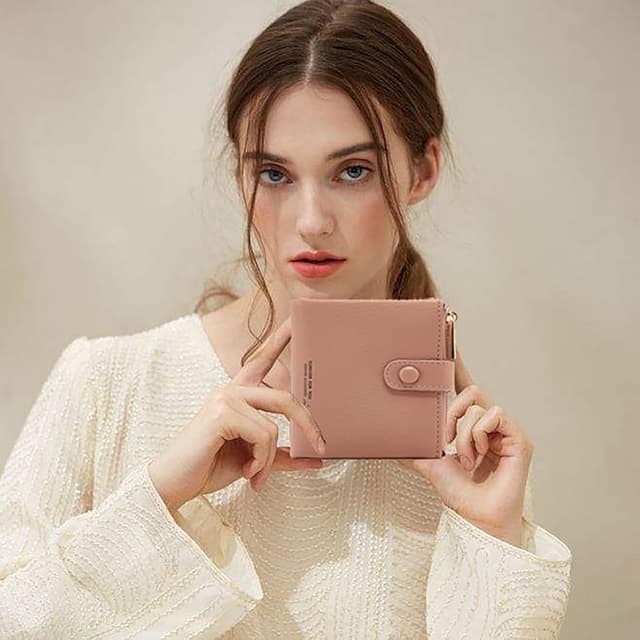 Thumbnail 6 de LZSXDWXY Damen-Geldbörse aus PU-Leder, kleine Kartenbörse mit Reißverschluss