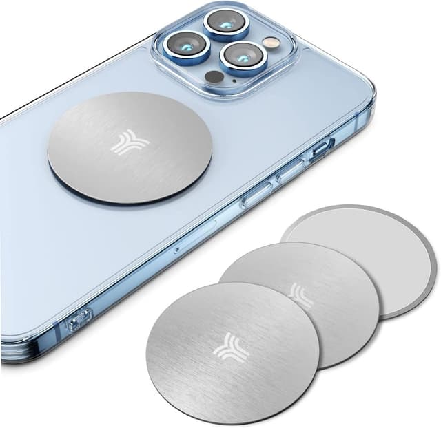 Detalle de YOSH Round Metal Plates Replacement Mount (Pack of 4) with 3M Adhesive for Magnetic Car Phone Holders