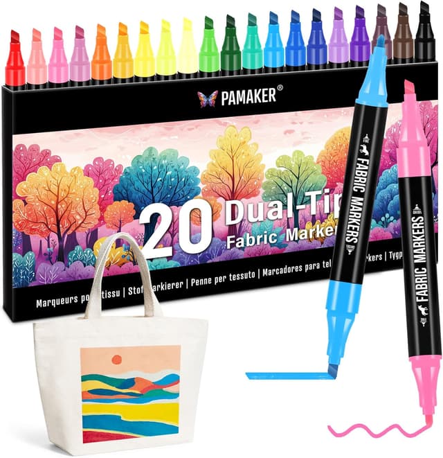 Detalle de Pamaker Textilstifte Dual Tip 20 Farben