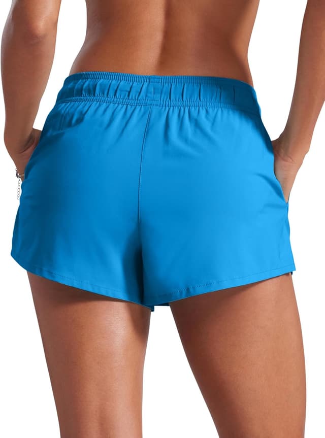 Detalle 2 de Short de bain femme CRZ YOGA 3" à fente latérale, séchage rapide et doublure